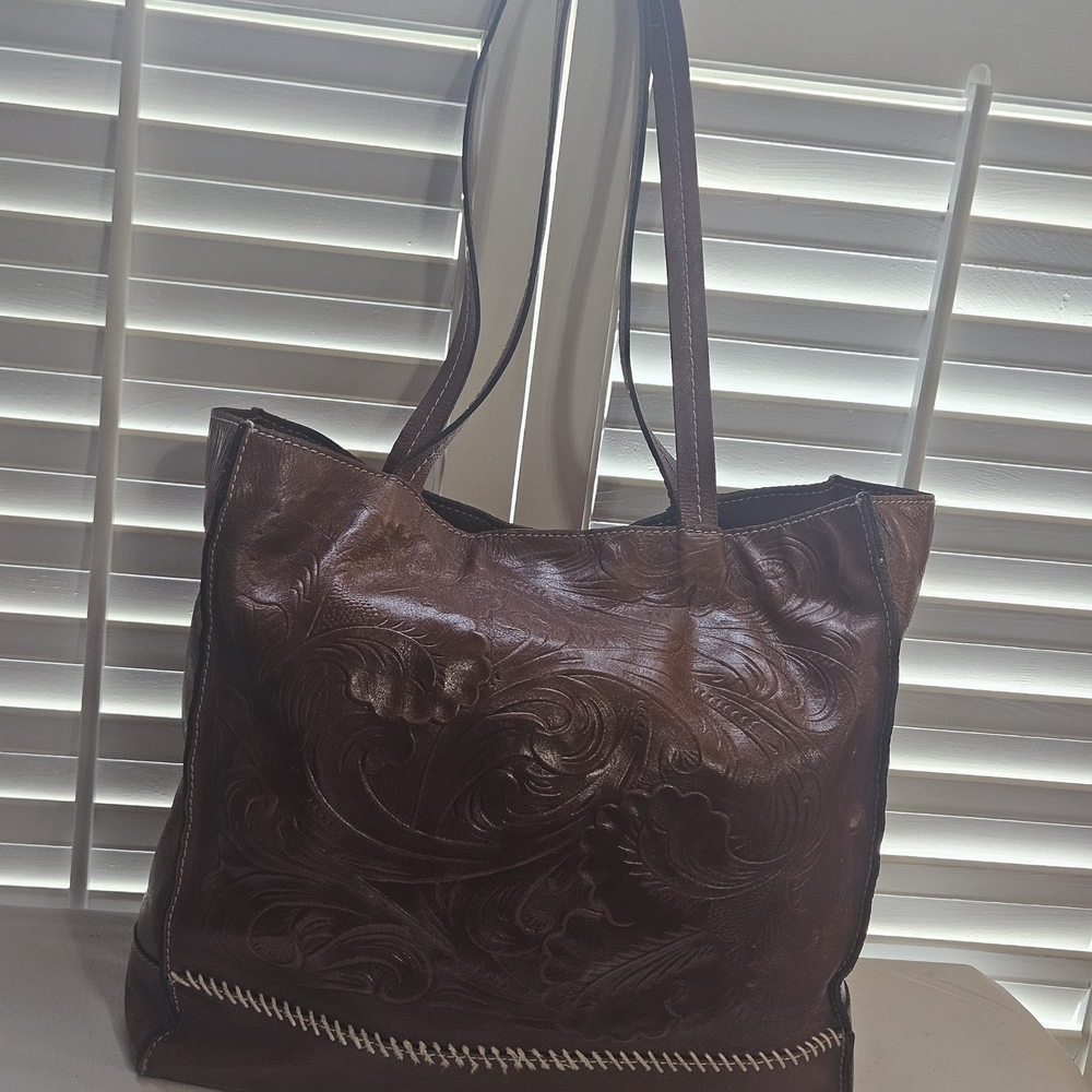 Patricia Nash Rich Brown Embossed Tote FINAL PRICE OFFER WILL NOT GO LOWER